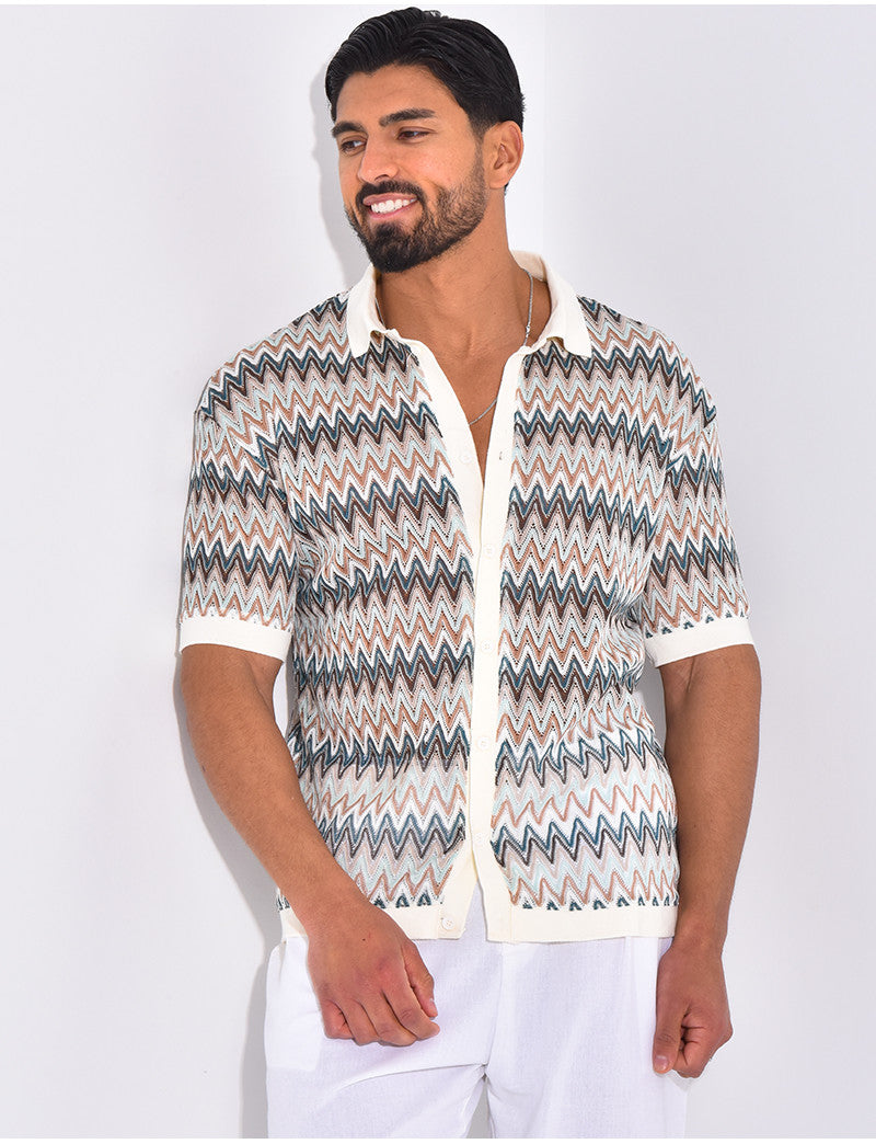 Chemise ajourée à motifs