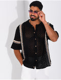 Chemise ajourée à motifs