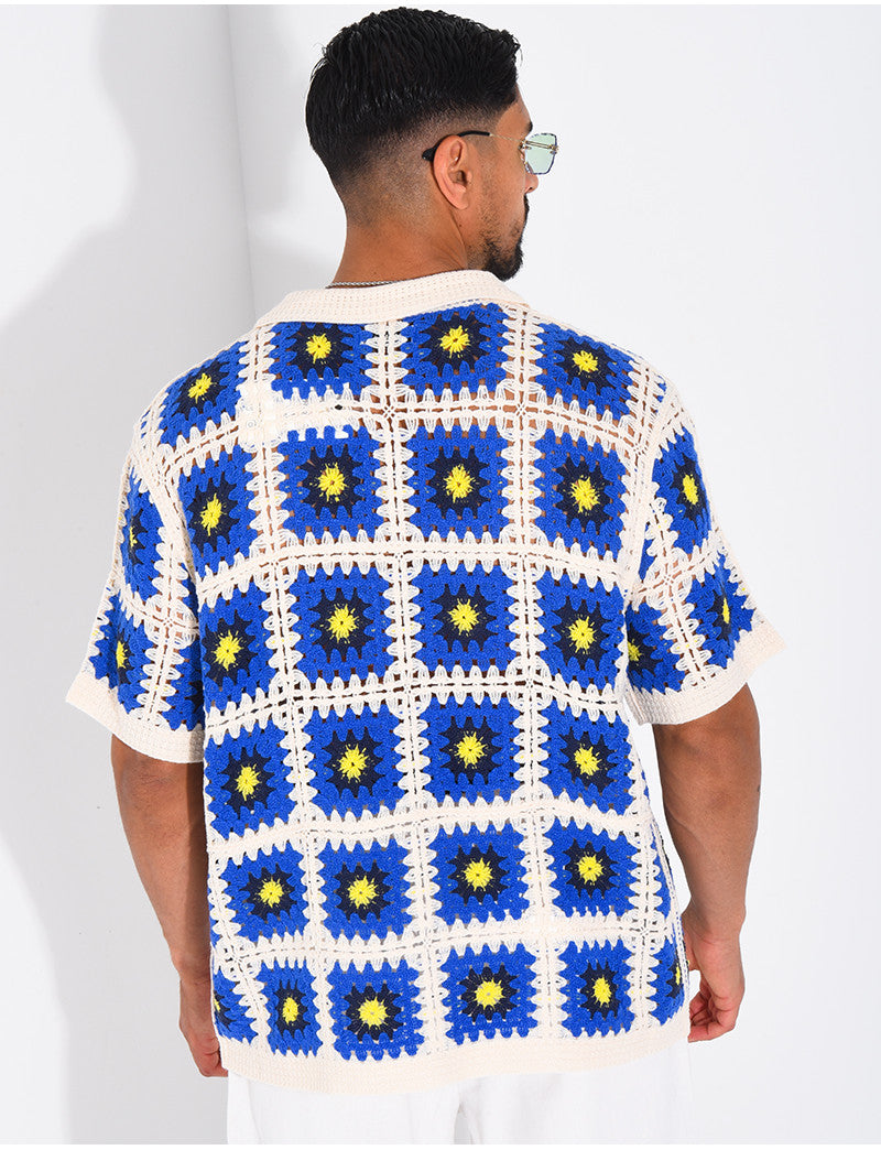 Chemise ajourée à motifs