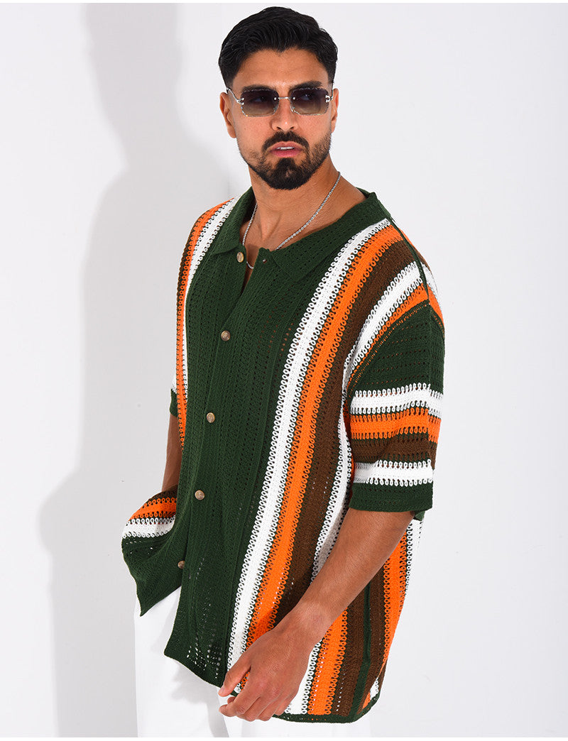 Chemise ajourée à motifs