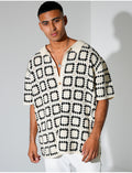 Chemise ajourée à motifs