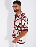 Chemise ajourée à motifs