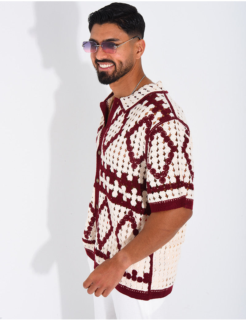 Chemise ajourée à motifs
