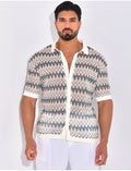 Chemise ajourée à motifs