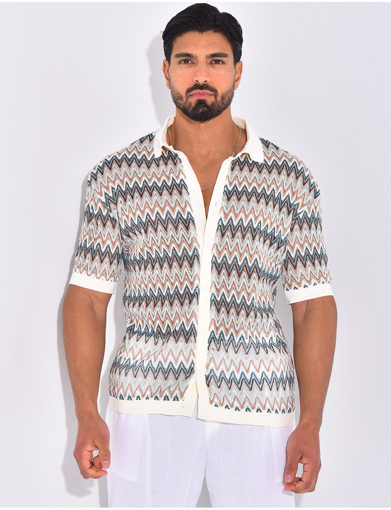 Chemise ajourée à motifs