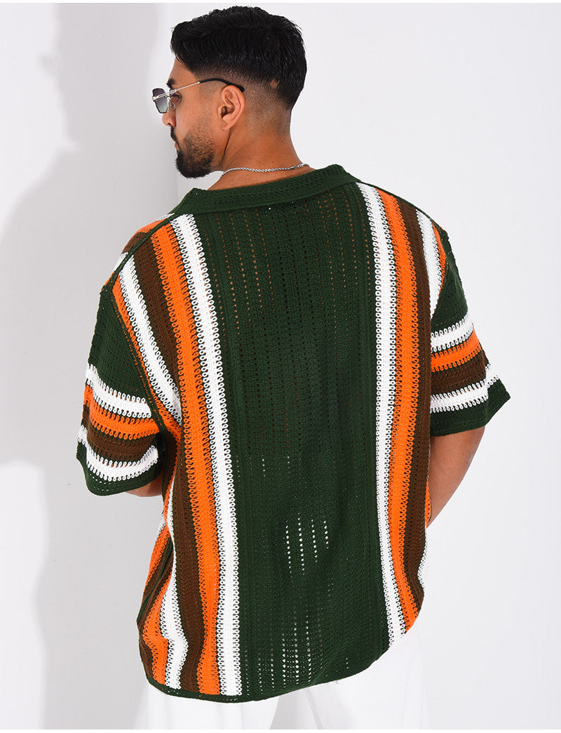 Chemise ajourée à motifs