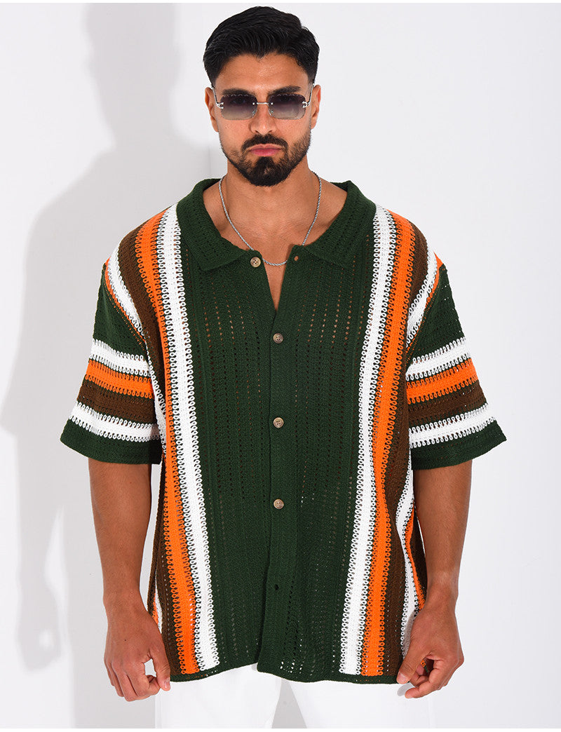 Chemise ajourée à motifs