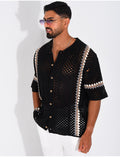 Chemise ajourée à motifs