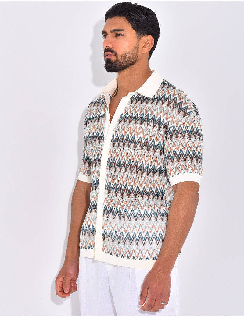 Chemise ajourée à motifs