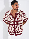 Chemise ajourée à motifs