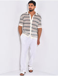 Chemise ajourée à motifs