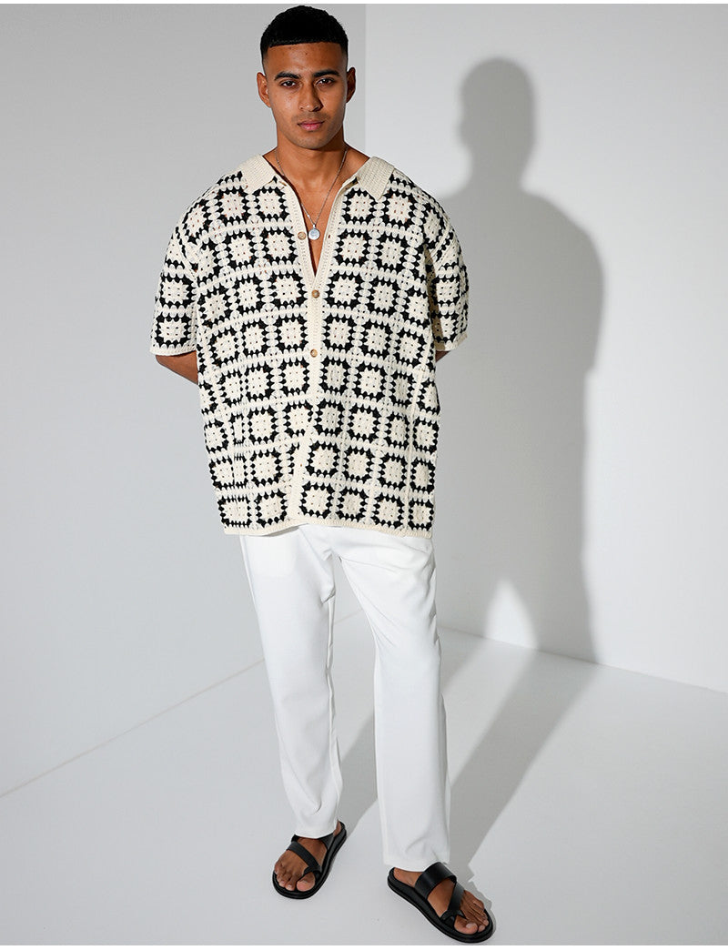 Chemise ajourée à motifs