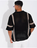 Chemise ajourée à motifs