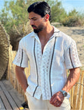 Chemise ajourée à rayures verticales