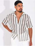 Chemise ajourée à rayures