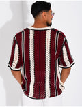 Chemise ajourée à rayures