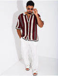 Chemise ajourée à rayures