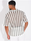 Chemise ajourée à rayures