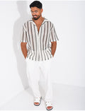 Chemise ajourée à rayures