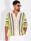 Chemise ajourée à rayures