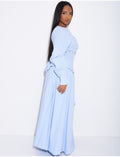 Ensemble jupe longue bouffante en coton et chemise cintrée