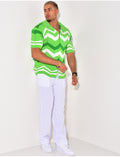 Chemise côtelée à rayures en zig zag