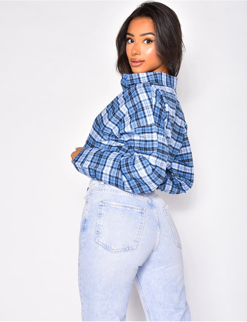 Chemise courte à carreaux