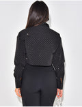 Chemise courte à poches cargo & strass