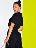 Blouse courte en lin à boutons