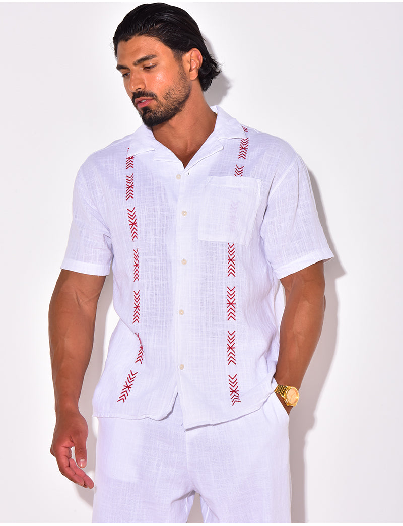 Chemise en lin à motifs flèches