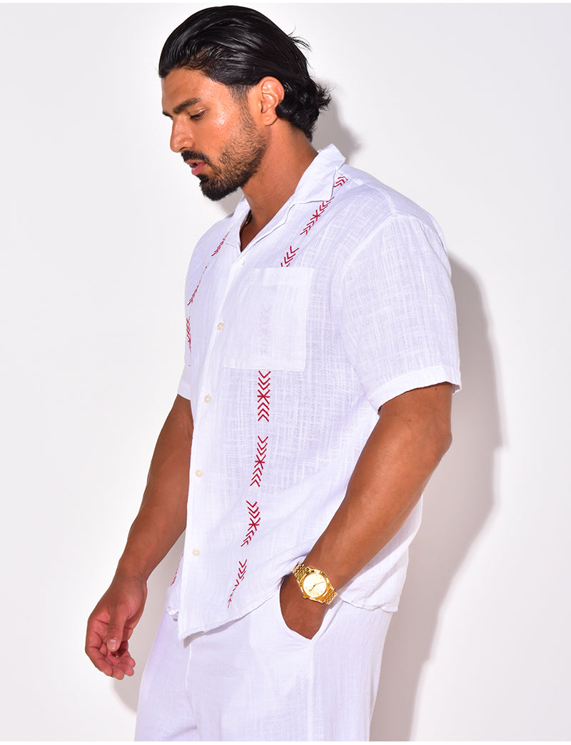 Chemise en lin à motifs flèches