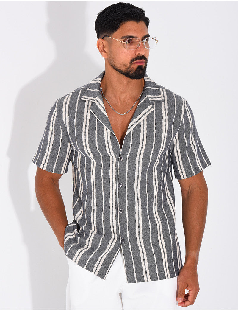 Chemise en lin à rayures