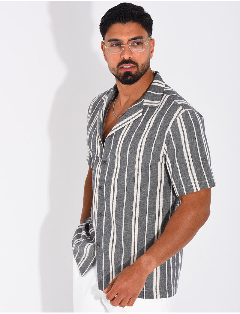 Chemise en lin à rayures