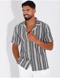 Chemise en lin à rayures