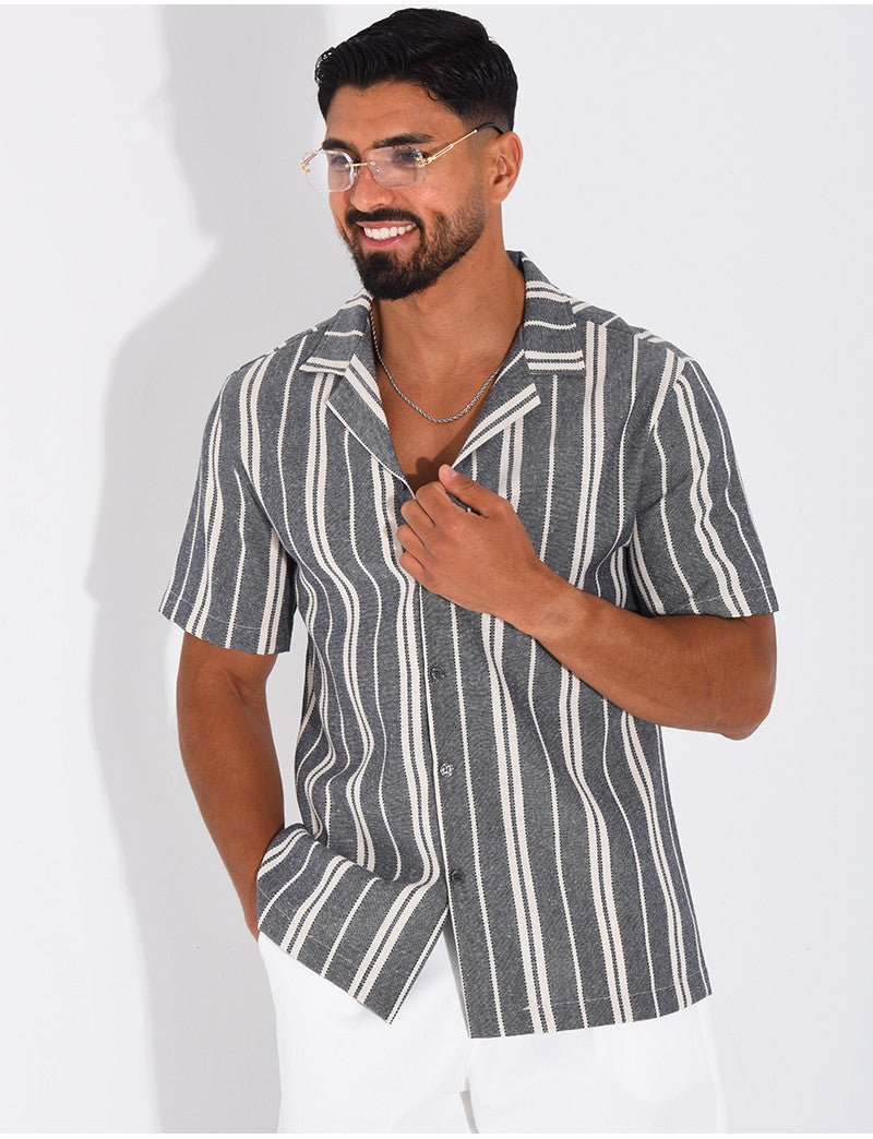 Chemise en lin à rayures