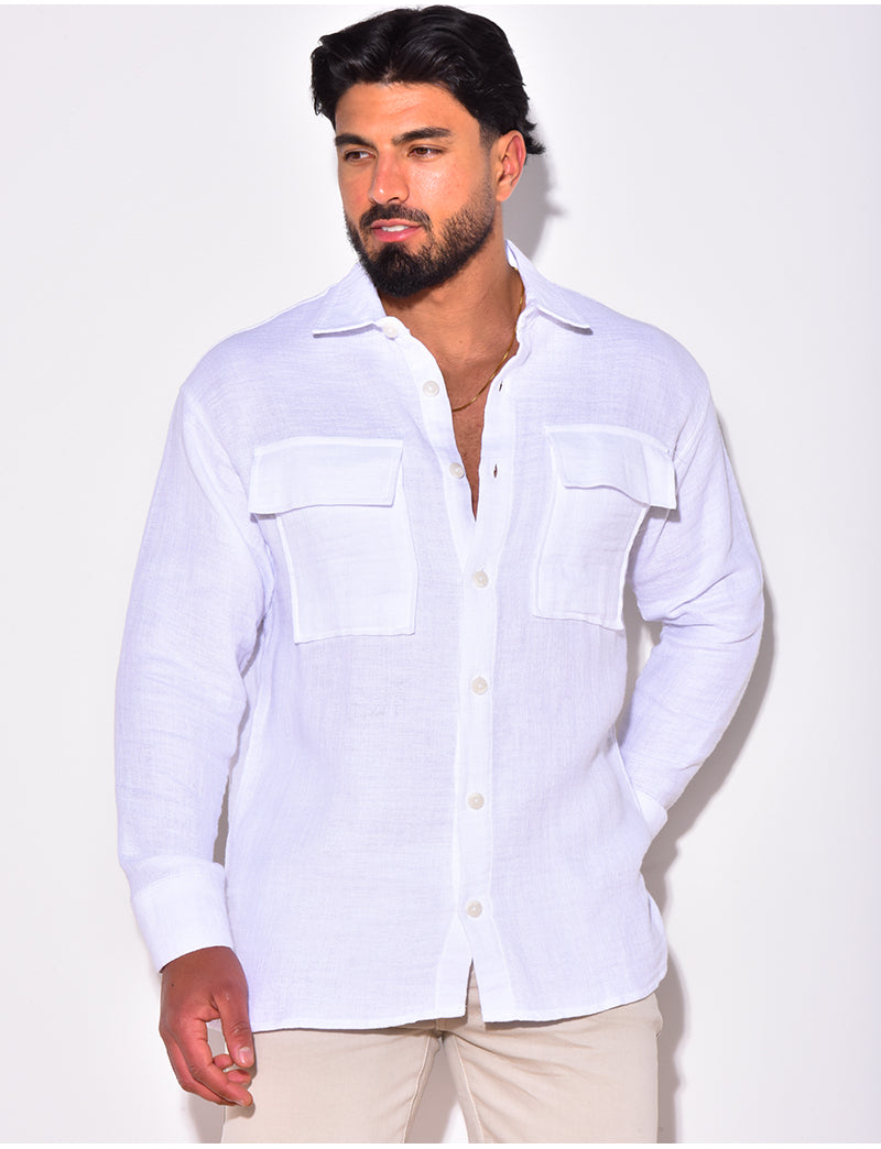 Chemise en lin avec poches