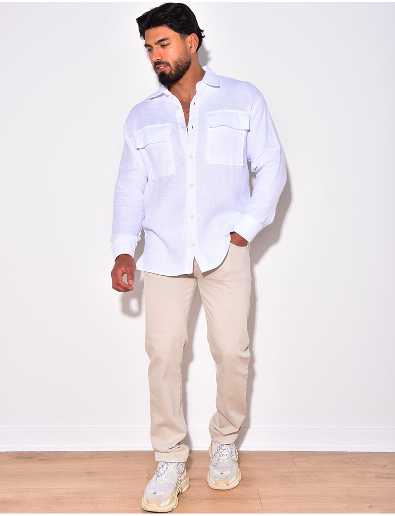 Chemise en lin avec poches