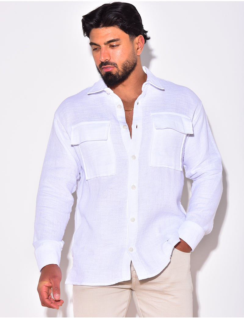 Chemise en lin avec poches