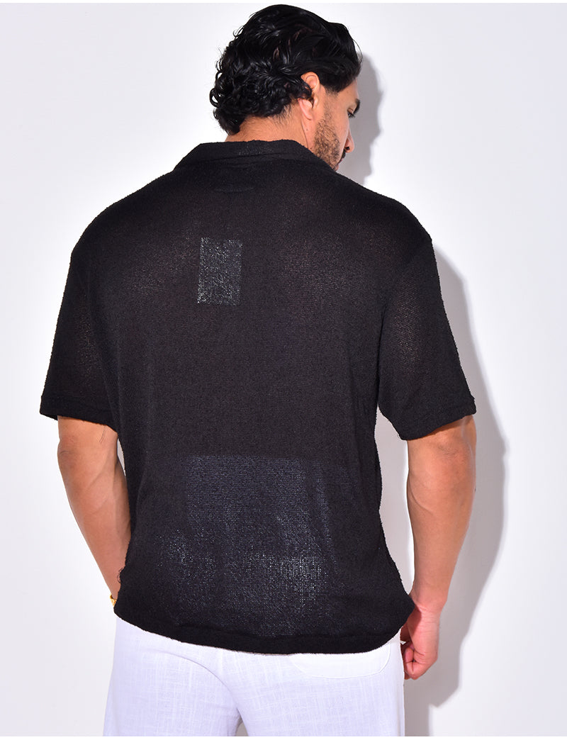 Chemise en maille ajourée