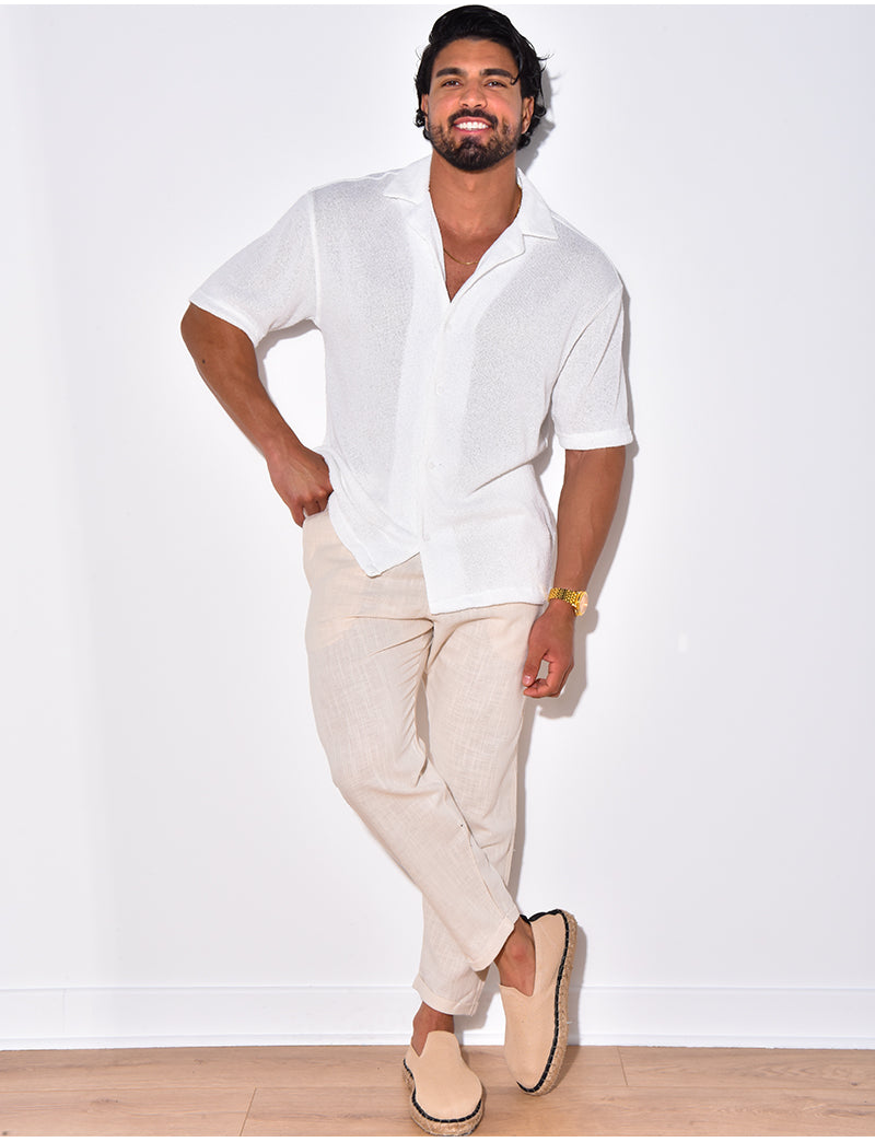 Chemise en maille ajourée