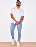 Chemise fine manche courtes à petit col