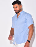 Chemise fine manche courtes à petit col