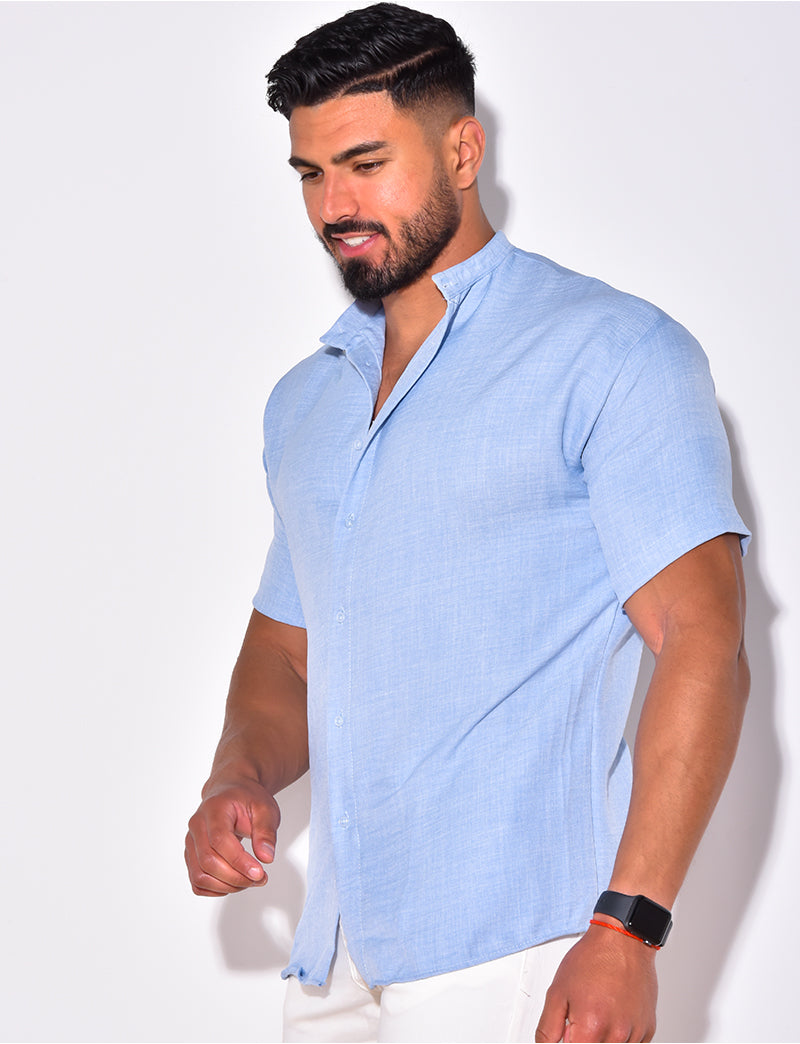 Chemise fine manche courtes à petit col