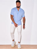 Chemise fine manche courtes à petit col