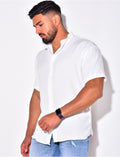 Chemise fine manche courtes à petit col