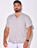 Chemise fine manche courtes à petit col