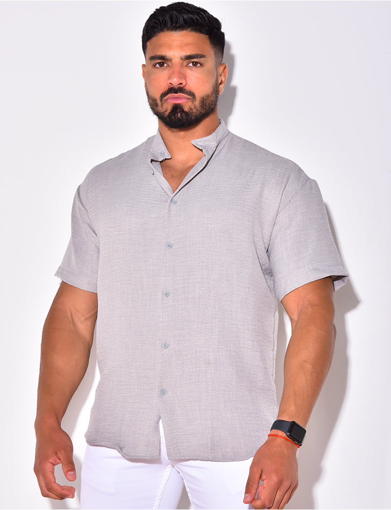 Chemise fine manche courtes à petit col