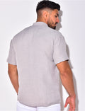 Chemise fine manche courtes à petit col