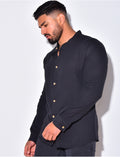 Chemise fine manche longues à petit col