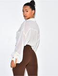 Chemise en voile transparent à nouer aux manches